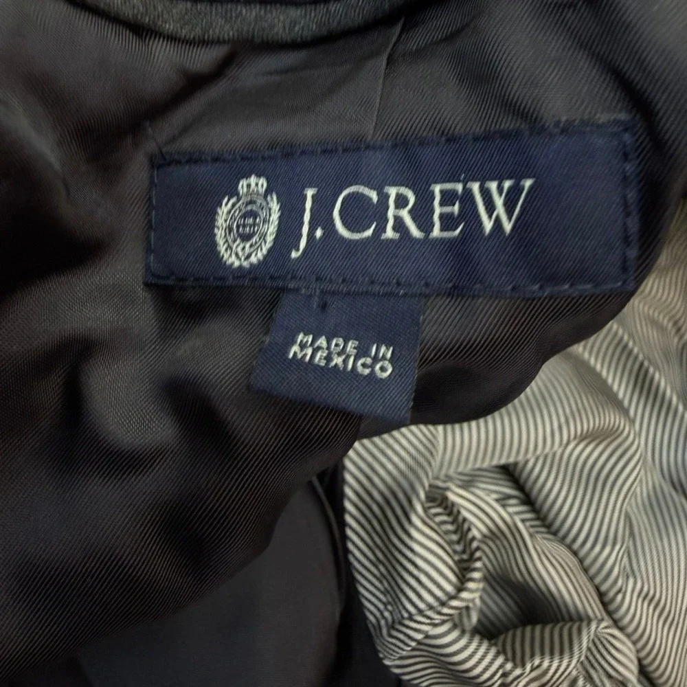 J.Crew Blazer Mens 42L Black Loro Piana Italian Wool Coat Jacket 3 Buttons